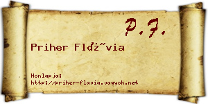 Priher Flávia névjegykártya